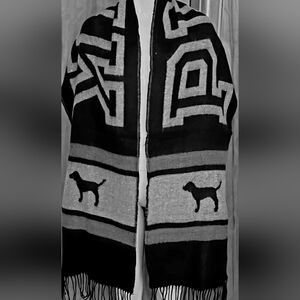 PINK VS Black & Gray Dog Mascot Blanket Scarf *Limited NEW